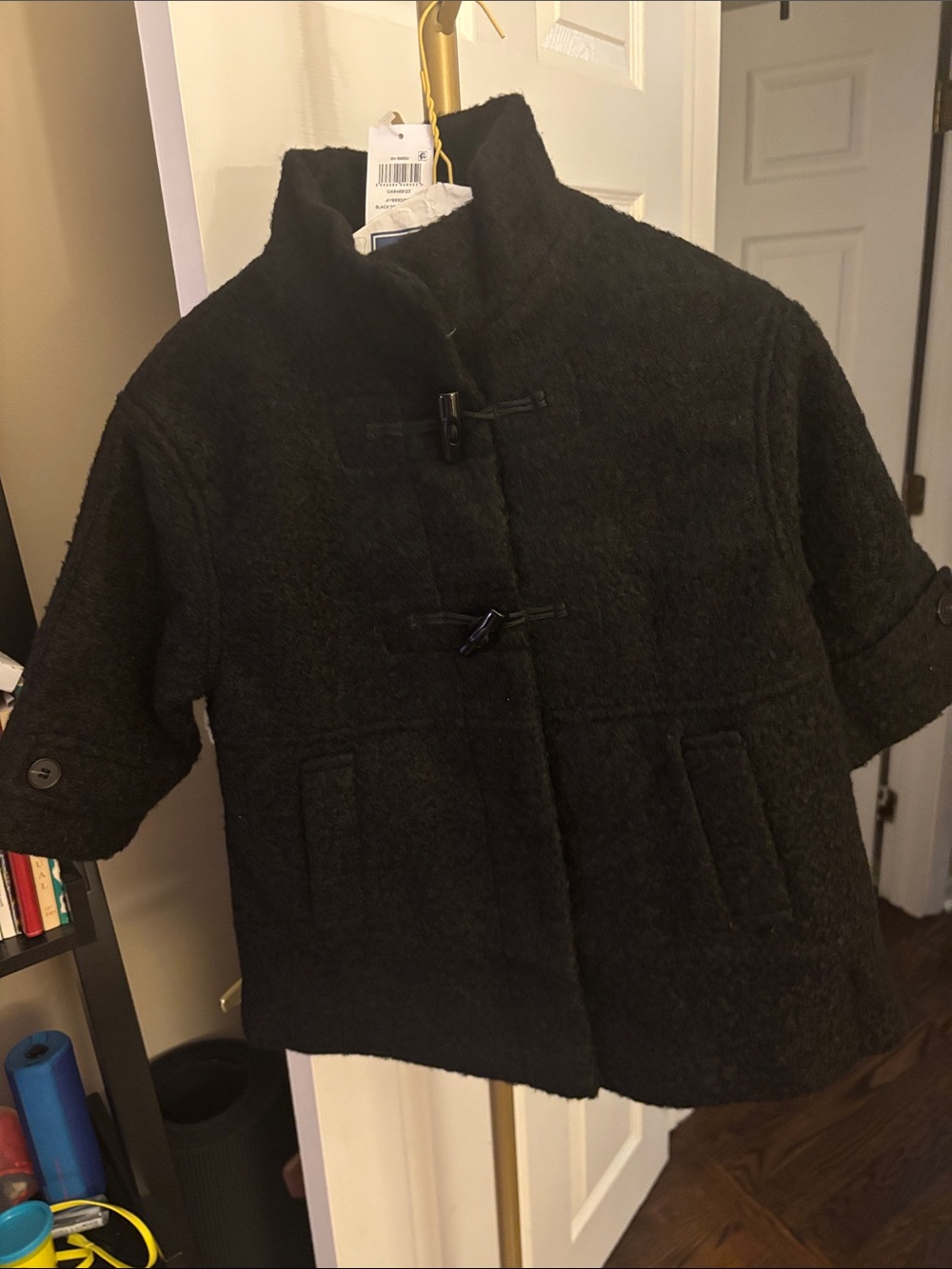 next Black Kids Toggle Pea Wool Coat